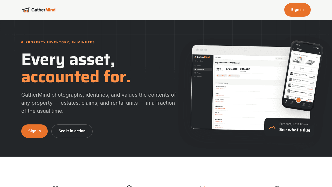 GatherMind — Every asset, accounted for.