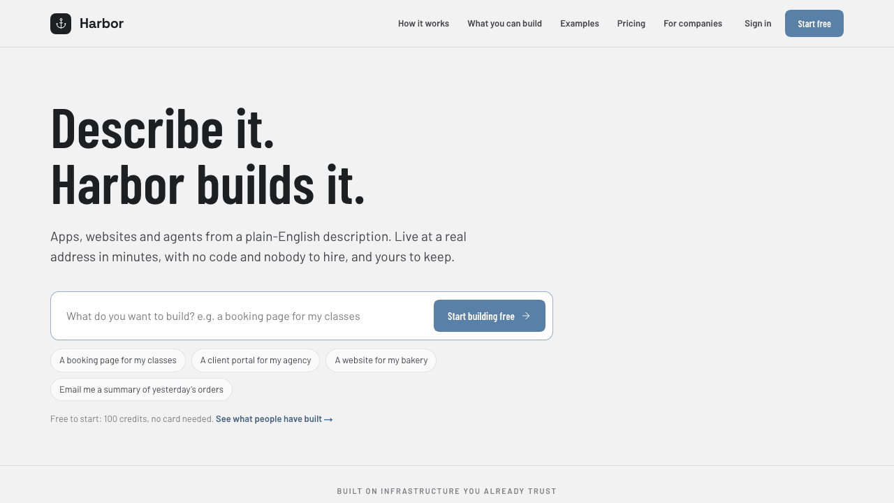 Harbor home page