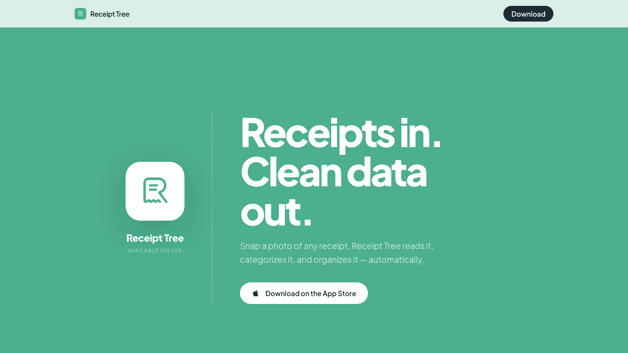 Receipt Tree — Receipts in. Clean data out.